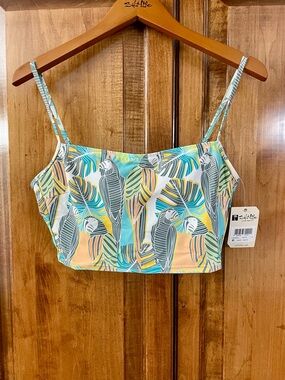 Salt Life Women’s Tropical Parrot Swimsuit Top in Mint, Peach, Yellow & Gray